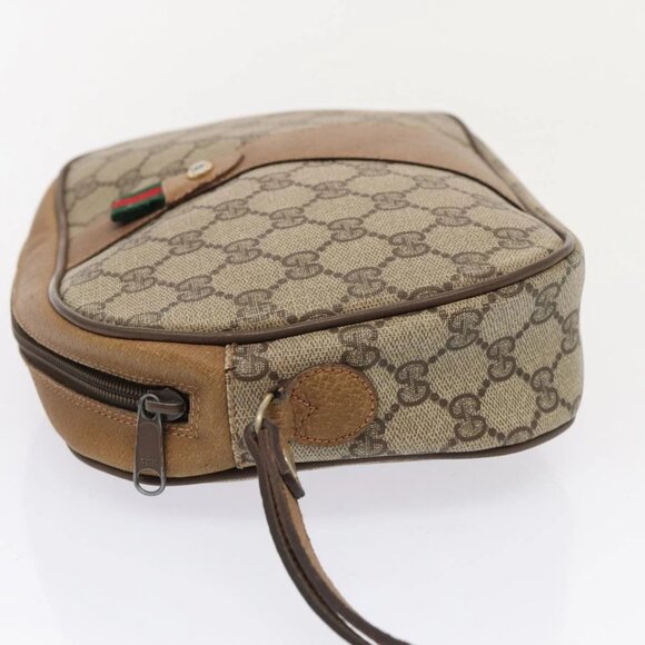 GUCCI GG Supreme Web Sherry Line Clutch Bag PVC Beige Red 89 01 034 Auth fm3793 - Picture 4 of 16